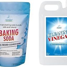 VITSZEE Cleaning Vinegar 1L with Baking soda powder 900gm | cleaning white vinegar all purpose cleaner | combo pack-image-56