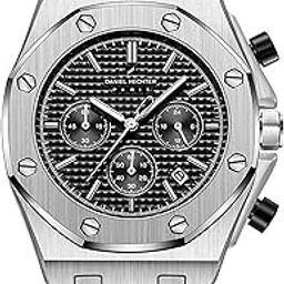 Paris Tuileries Collection Multifunctional Watch for Men with Textured Octagone Dial and Silicon Strap-DHM1005-image-3