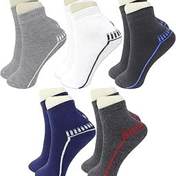 Neska Moda Boy's & Girl's 5 Pair Striped Cotton Ankle Ankle Length Socks For 8 To 11 Years, Assorted-image-32