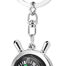 Kyraton Compass Keychain with Ship Wheel Design – Mini Metal Key Ring for Men & Women, Nautical Style Travel Accessory, Portable Directional Compass for Hiking-image-17