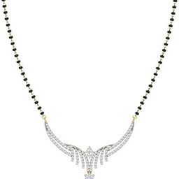 American diamond White & gold plated 18" short size black beads chin and Alloy mangalsutra for womens-image-62