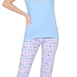 bodycare Women's Combed Cotton Casual Style Printed Tshirt & Capri Night Suit Set-Bscs16001-16010-picture-11