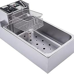 newBasics Commercial Deep Fryer Electric 220V Stainless Steel with Variable Temperature Control with Warranty (12 Liters Long)-image-0