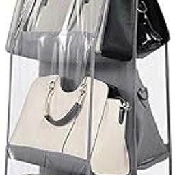 AIACCS 6 Pocket Foldable Hanging Purse Handbag Organizer for Storage Ladies Women Large Clear Hand Bag Storage Organizer (Grey, Non-Woven )-image-46