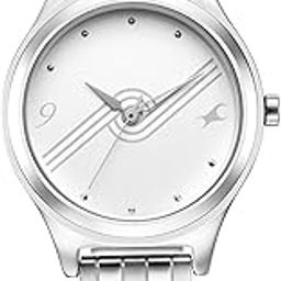 Women's Analog White Dial Silver Band Metal Watch-image-90