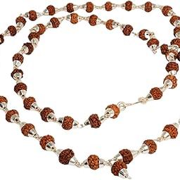 Original Designer Silver Capped Tulsi Mala for Men and Women from Vrindavan Dham, Spiritual and Religious Mala/Chanting Tulsi Mala (6-8 MM beads)-image-17