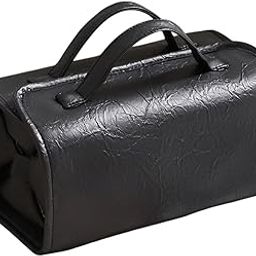 BLUE BEADS 4 in 1 Travel Toiletry Bag PU Leather Roll Up Cosmetic Bag 4 Detachable Compartments Foldable Makeup Handbag for Travel (Black)-16