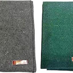Achleshwar Combo of Premium Green & Grey Woolen Aasan Completely Handcrafted Perfect Mat for Meditation & Prayers - Soft, Comfortable(Size 23 x 30 Inch)-2