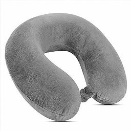 HOOPY Travel Neck Pillow in Memory Foam Luxury Travel Neck Support | Neck Rest | Neck Pain 100% Pure Memory Foam Soft Comfort & Support Pillow for Airplane/Car/Office&Home Rest use (Dark Grey)-image-36