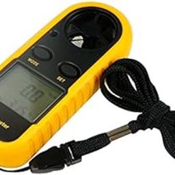 BSITFOW Mini Anemometer Air Wind Speed Gauge Digital LCD CFM/CMM Thermo Anemometer Thermometer Wind Speed Temperature Meter Yellow-32