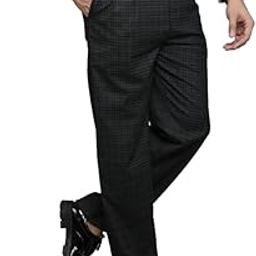 Checks Pleat-Front Formal Trousers Pants Regular Fit for Men, Waist Sizes 32-46-image-30