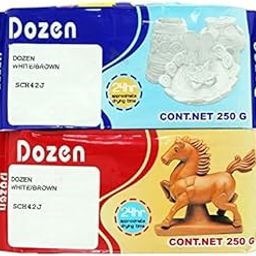 DOZEN Set of 2 Clay Air Dry Terracotta 250 grams each of Brown and White-image-83