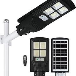 Solar LED Street Light, 100W, Motion Sensor with Remote, IP65 Waterproof, Outdoor, Black-19