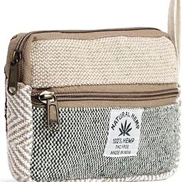 Natural Hemp Wallet, THC-Free, Handcrafted Tribal Pattern Border, Zipper Closure, Multi Compartment (Multicolor) (beigr&Silver)-image-47