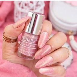 DeBelle Gel Nail Lacquer Magnetic Madelyn(Pink Mauve with Holo Glitters nail polish)| Non UV - Gel Finish |Chip Resistant | Seaweed Enriched Formula| Long Lasting|Cruelty and Toxic Free| 6ml-55