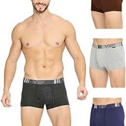 Men's Cotton Solid Trunks Brando Plain_Assorted-Pack of 4-51