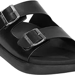 bellissimo Black Comfort Sliders For Men-picture-4