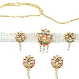 Minakari Work Moti Choker Chik Set for Women.-31
