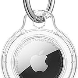 Tobfit Air Tag Holder, Airtag Keychain Holder, Anti-Scratch, Twist Lock Design, Air tag Case with Metal Key Chain Ring - AirTag Accessory for Kids, Keys, Pets, Luggage, & More, Transparent-picture-3
