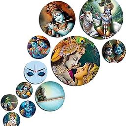 Kaameri Bazaar MDF Decorative Artwork Living Room Decoration Item for Home, Office, Room, Balcony, Shop | Eye Catching Print | KBC1102 | Pack of 11 Pieces-image-74