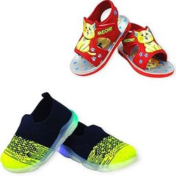 Kids LED Light Shoes and Chu-Chu Sound Musical Sandals Combo (2 Pairs) for Baby Boys and Girls-image-78