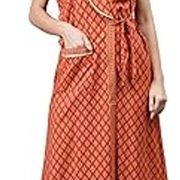 Beallamy Women's Pure Cotton Printed House Coat,Front Open Adjustable Nighty/Night wear A054-12