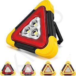 KLIFFOO Warning Triangle Reflector For Car Flashing,Solar Rechargeable Warning Triangles with LED Flashlight with 5 Modes,Emergency Roadside Safety Sign Light Triangle For Tractor Bus Truck Breakdown-image-4