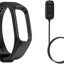 Barbet Soft Silicone Band Strap with 2 Pin Magnetic Fast Charging Cable Compatible with Oneplus Smartband Only (Black)-picture-7