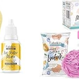 FABSKINIce Roller For Face, Neck and Body | With Lemon & Honey Ice Roller Mixer 30ml Loofah for Bathing & Scalp Massager Shampoo Brush Combo For Men & Women | Pink-image-2