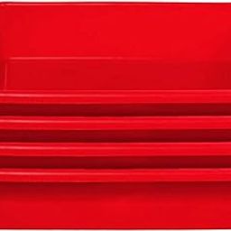 Kuber Industries Plastic Storage Large Tray Organizer, Stackable Tray for Projects, Painting, Beads, Organizing Supply Pack of 4 (Red)-image-51