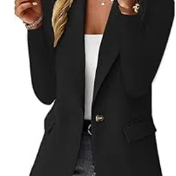 yashidun Women's Solid Color Long Sleeve Blazer Jacket Versatile Lightweight Layer for Office and Outfits-picture-46