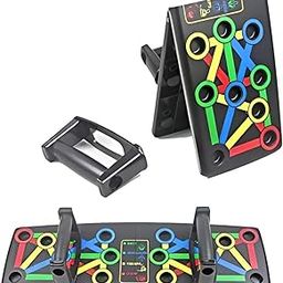 Lazyowl Push Up Board System: 16 in 1 Push Up Stand, Exercise Board for Chest Workout, Multi-Functional Foldable, Non-Slip, Comfortable Handles, ABS Plastic, Multi Color-21