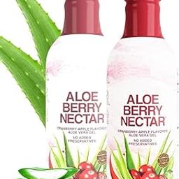 Aloe Berry Nectar, 90.7% Pure Aloe Vera Gel with Cranberries and Apples, No Added Preservatives, 1L (Pack of 2)-image-11