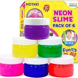 HOTKEI (Pack of 6 Neon Slime) Multicolour Scented DIY Magic Toy Slimy Slime Clay Gel Jelly Putty Set kit Toy for Boys Girls Kids Slime - 50 gm-20