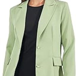 Women’s Longline Blazer | Regular Fit Single Breasted with Notched Lapel & Button Closure | Smart Casual Wear for Women & Girls Green-image-3