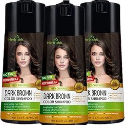 Herbishh Hair Color Shampoo (Dark Brown, 400ml) Set of 3 + Argan Keratin Hair Mask (150gm) – No PPD & Ammonia | for Women & Men | Deep Conditioning Mask for Dry, Frizzy, Damaged Hair-12