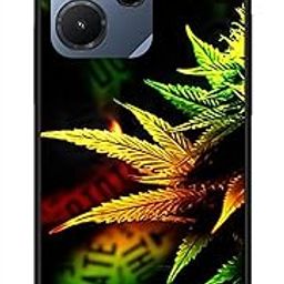 NDCOM for Infinix Hot 30i Back Cover Infinix Hot 30 i Back Cover | Stylish Protection Infinix Hot 30i Cover | Green Leaf Printed Metal Case-picture-16