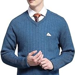 monte carlo Mens Solid Blue V Neck Full Sleeve Pullover_1240566VN-2448-picture-44