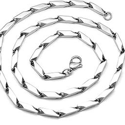 Chain for Men boys Jewellery Stainless Steel Valentine Long Chain Gents Platinum Necklace Silver Wheat Chain for Men Boys Stylish-image-15
