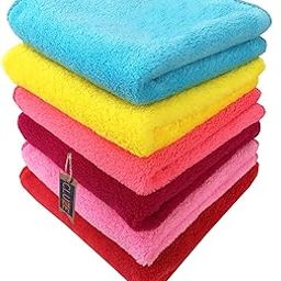 CLUZE 600 GSM Microfiber Face Towel/Handkerchief for New Born Baby - Women Handkerchief Multicolor - Design 17-37