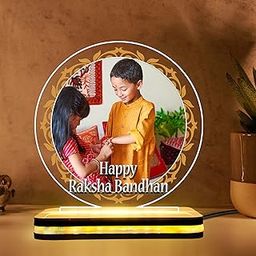 DECOCRU Customised Rakhi Gift Lamp for Sister & Brother | Custom Happy Rakhi Lamp | Personalised Rakshabandhan Gift Ideas for Sister, Brother, Girl | Night Light LED | Circle Shape (5.5 x 5.5) inches-image-102
