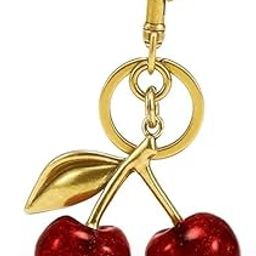Glitter Cherry Bag Charm with Key Ring Bag Charms for handbags Cherry keychain Unique Key Chains for Women Key Ring for Girls Cherry Charms for Bags Car Accessories-33