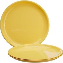 Signoraware Round Plastic Full Plate Set, Set of 3, Lemon Yellow-13
