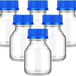 Spylx 100ml Storage Bottles Borosilicate glass Storage Glass Bottle Scientific Round Graduated Media Bottle with Blue GL45 Screw Cap for Lab Water Reagent Liquids (Autoclavable) (6)-image-9