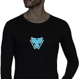 Glow in Dark Arc Reactor Iron Man Graphics Printed Cotton Round Neck Pullover Sweatshirt for Men-image-3
