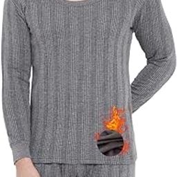Cotton Thermal Top for Men | Body Warmer | Winter Thermal Wear | Cold Weather Inner | Round Neck Full Sleeves - Pack of 1-image-43