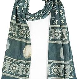 Female Stole/Scarf For Girl/Ladies Colour- Blue Soft Cotton Blend Ethnic Pattern Solid Scarves(ST-74BLUE1)-image-99