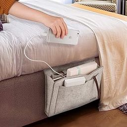 Bonzella Bedside Storage Organizer - Multipurpose Bed side Hanging Storage/Basket with 5 Pockets,Bedside Storage Caddy for Magazines, Remote Control, Tablet, Books, Glasses, and mobile phones-image-50