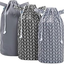 Teamoy Pail Liner for Cloth Diaper(Pack of 3), Reusable Diaper Pail Wet Bag with Drawstring, Fits for Dekor, Ubbi Diaper Pails, Gray +Gray Arrows +Black Arrows-19