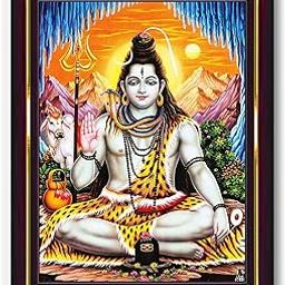 Pavan Photo Laminations Lord Shiva Shiv Bholenath Mahadev Ji Siva Wall Painting Framed Home Decor (Wood,Matte,Brown,Small Size,6 x 8 Inch) B99S-17